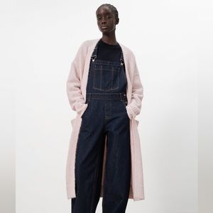 ZARA Dusty pink long knit cardigan with pockets. Size S (fits M)